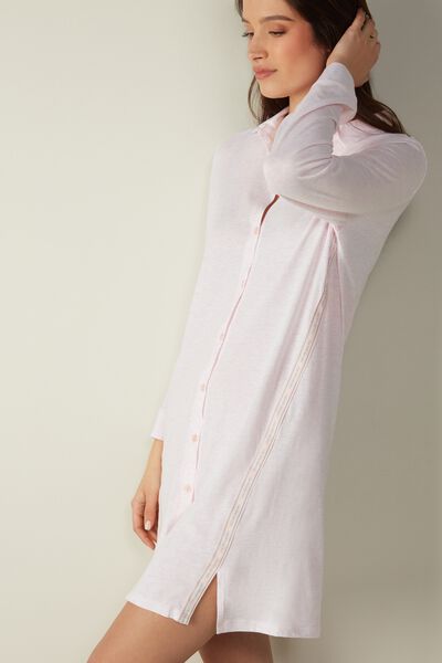 Sporty Cotton Long Sleeve Night Shirt in Supima® Ultrafresh Cotton