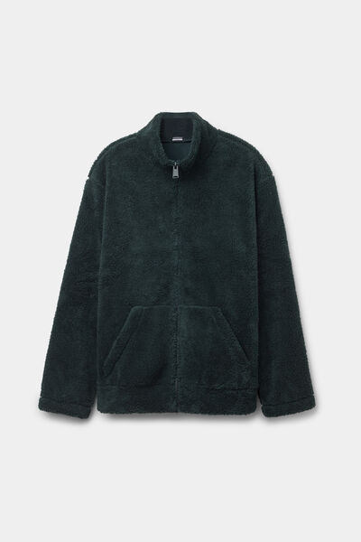 Bluza z Pluszowej Tkaniny Polarowej Zapinana na Zamek