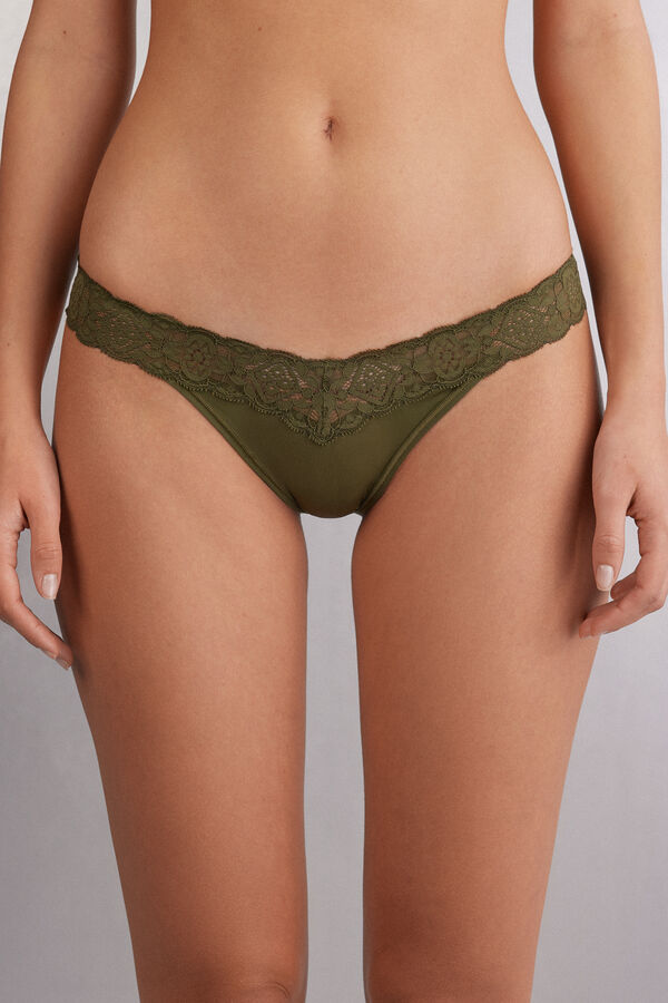 Tanga Style Années 80 en Dentelle et Microfibre