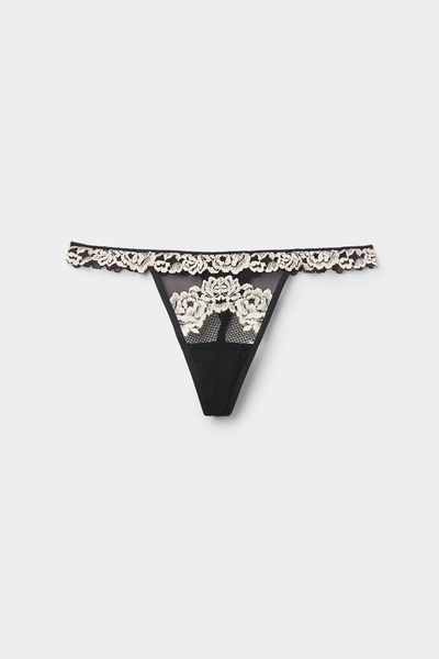 Pretty Flowers Thong with Side Straps