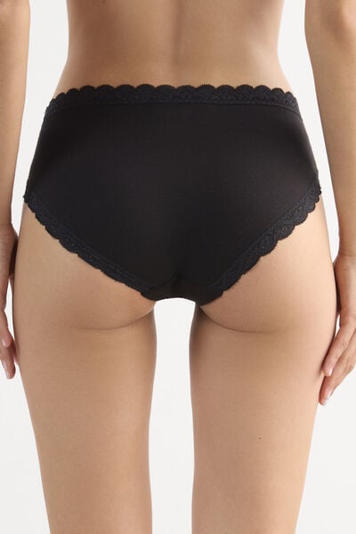 Slip Alto in Pizzo e Cotone