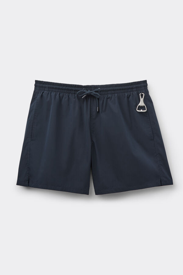 Mid-Length Solid-Colour Swim Trunks