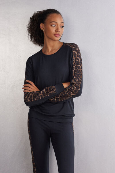 Luxurious Leopard モダール ロングスリーブ ニット