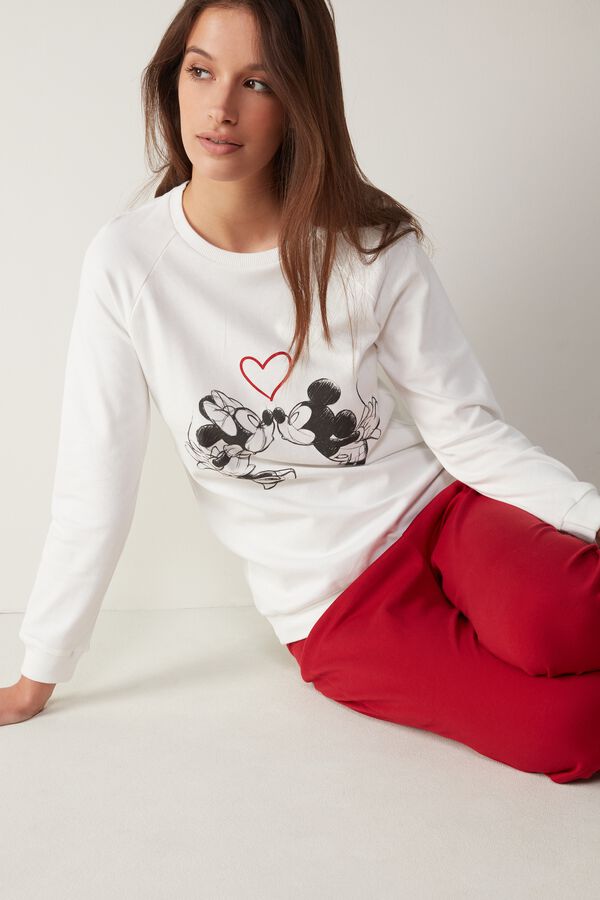 Pijama de Algodón Cálido Mickey And Minnie