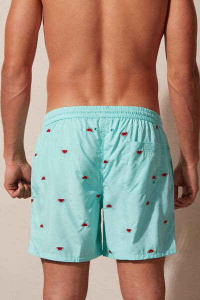 Watermelon-Embroidered Swim Shorts
