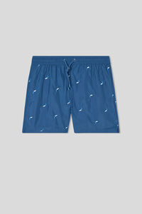 Swim Trunks with Embroidered Whales