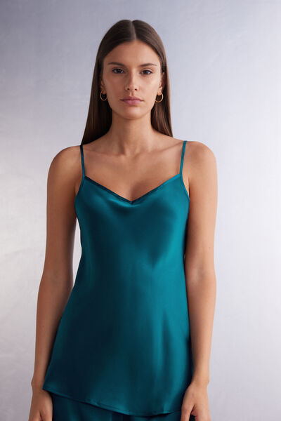Top in Raso di Seta con Scollo a V