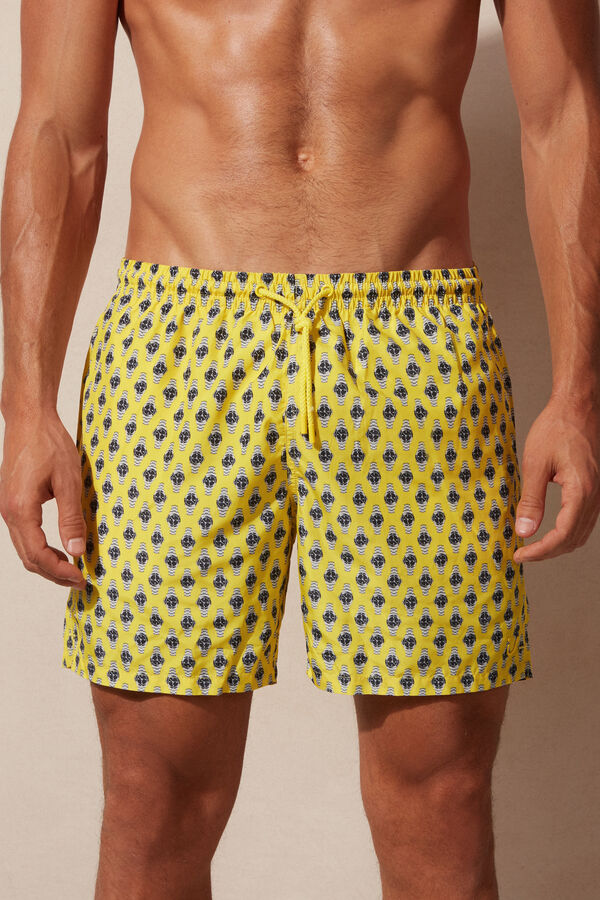 Boxer-Badehose mit Printmuster Mikro-Uhren
