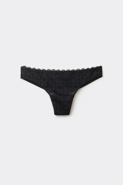 Tanga en dentelle et microfibre