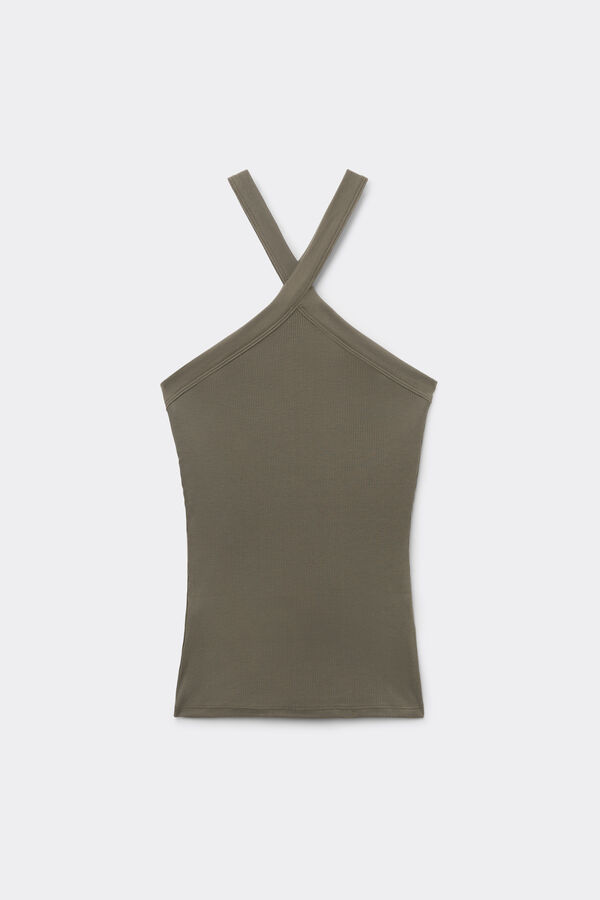 Ribbed Superior Cotton Crossover Cami