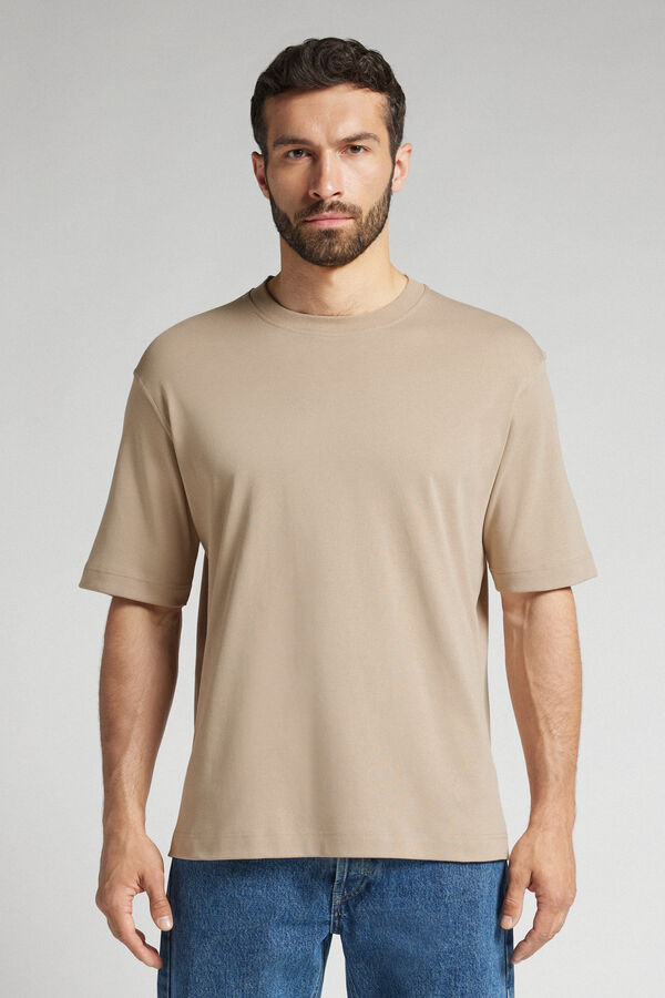 T-shirt Over in Cotone Interlock