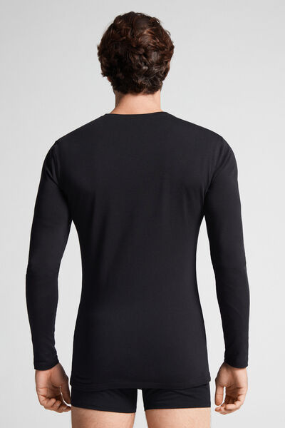 Long-Sleeved Stretch Superior Cotton Top
