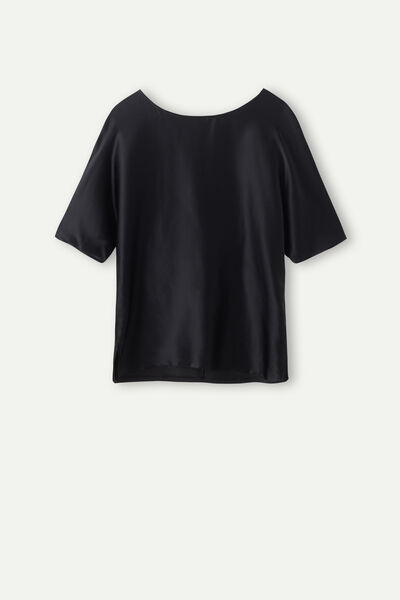 Short-Sleeved Silk and Modal Top