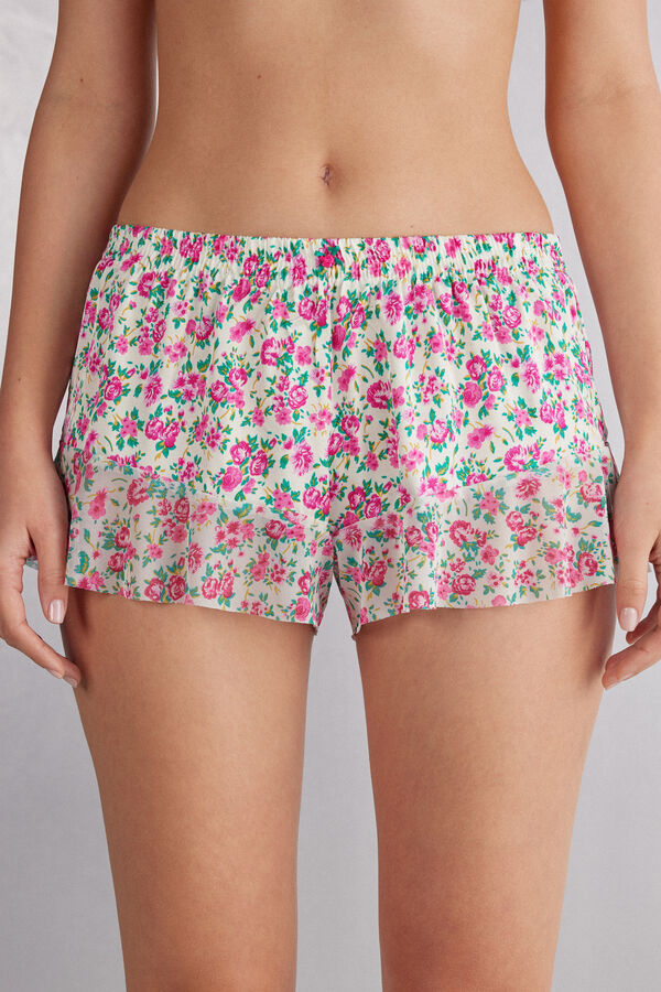 Shorts aus Satin Life is a Flower