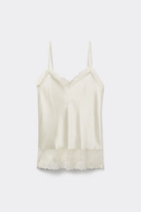 Pretty Flowers Silk Top with Spaghetti Straps