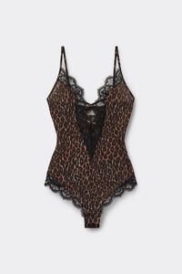 Body Pizzo e Microfibra Stampa Animalier Sensual Attitude