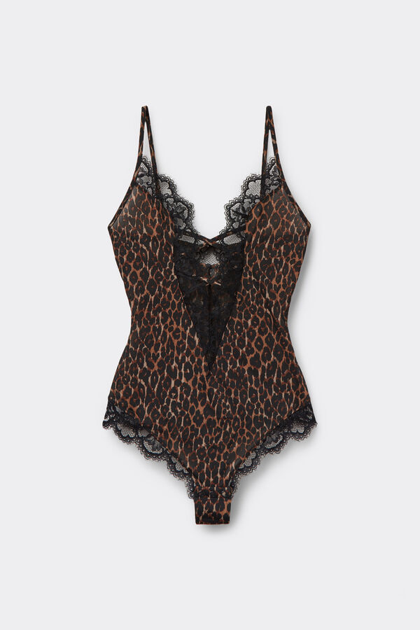 Body Pizzo e Microfibra Stampa Animalier Sensual Attitude