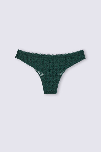 Tanga en dentelle et microfibre