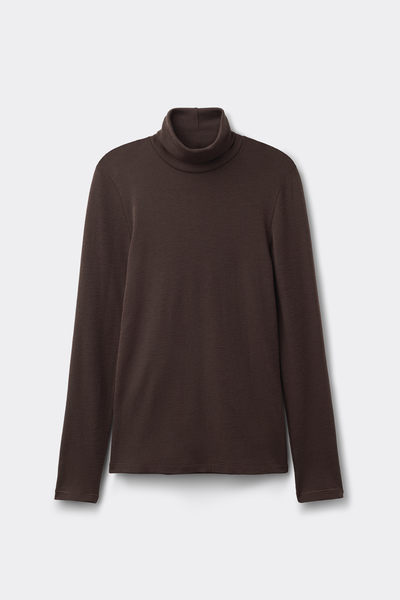 Maglia Manica Lunga Collo Alto 100% Lana Merino