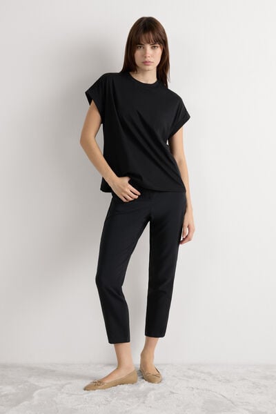 Short-Sleeved Ultrafresh Cotton Top with Turn-Ups