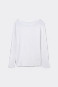 Langärmeliges Shirt mit U-Boot-Ausschnitt aus Micromodal