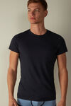 Kurzarm-T-Shirt mit Rundhalsausschnitt aus Supima®-Baumwolle Extrafein