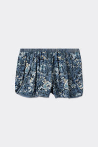 Shorts i m&ouml;nstrad viskossatin Fanciful Flowers