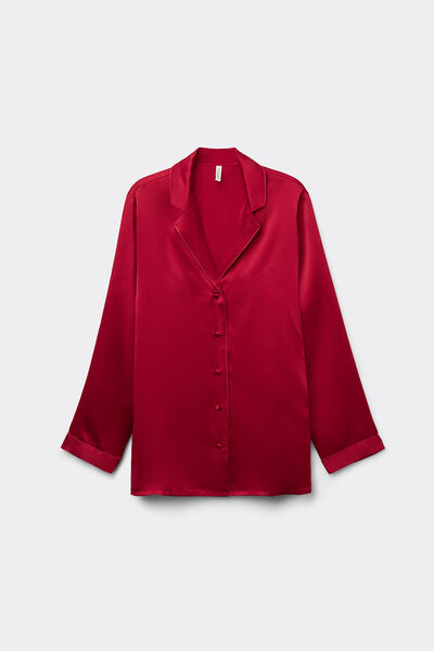 Mannish-Cut Jacket in Silk Satin
