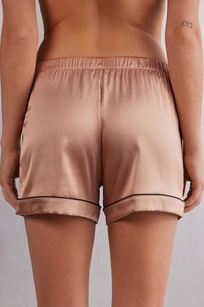 Pantaloni Scurți din Mătase cu Profil