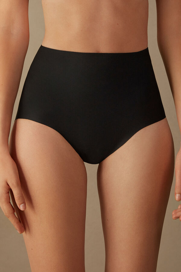 Culotte taille haute en microfibre sans couture