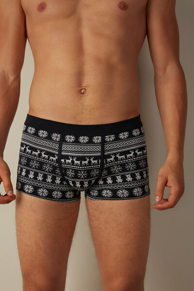 Boxershorts mit norwegischem Print aus elastischer Supima®-Baumwolle
