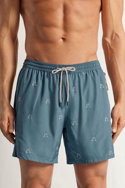 Costume Boxer Mare con Ricamo Granchio