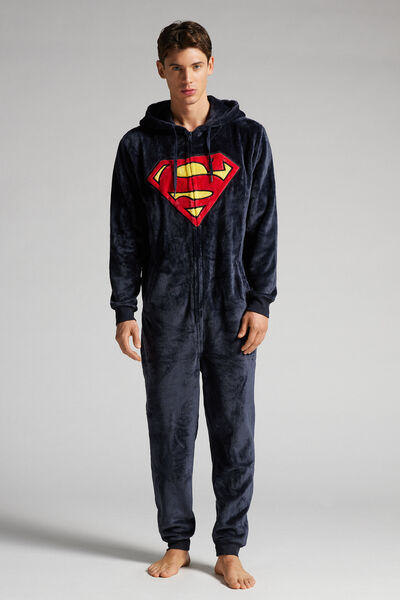 Pijama Macacão DC Comics Super-Homem em Pelúcia
