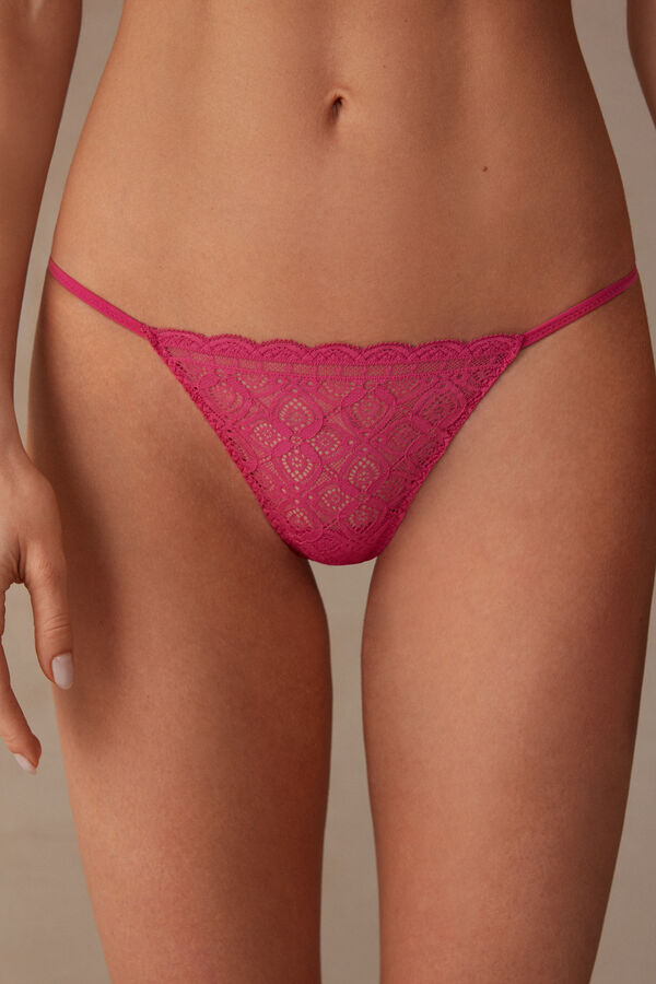 Lace Thong with Side Straps