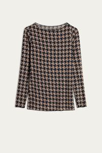 Houndstooth Top in Modal and Ultralight Cashmere