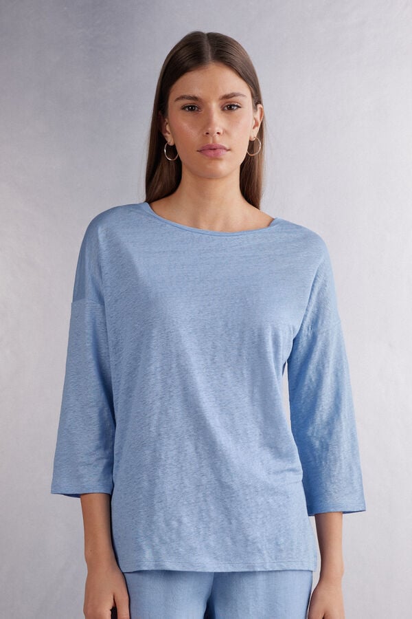 Boat-Neck Linen Top