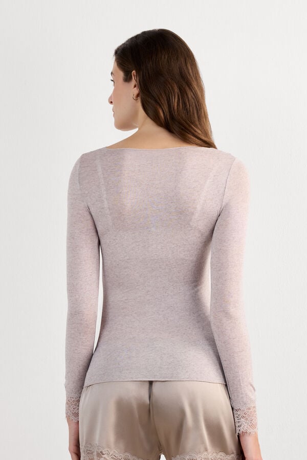 Modal Cashmere Ultralight Long Lace Shirt