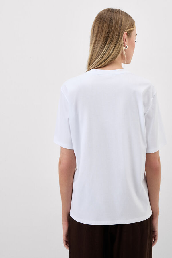 Short-Sleeved V-Neck Top in Elevated Cotton