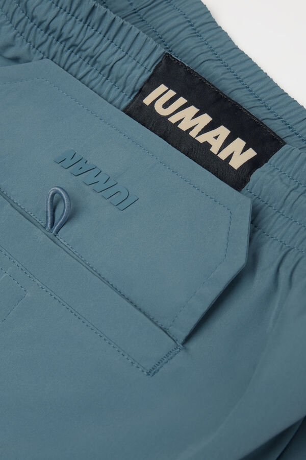 Mid-Length Solid-Colour Swim Trunks