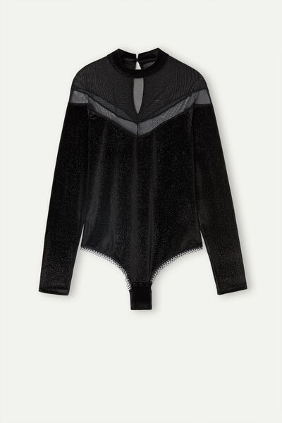 Under the Stars Velvet and Tulle Bodysuit