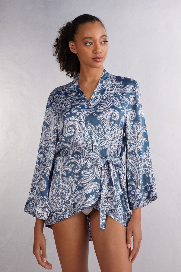 Kimono en Viscose Flower Paisley