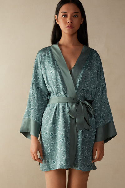 Prairie Bouquet Satin Viscose Kimono