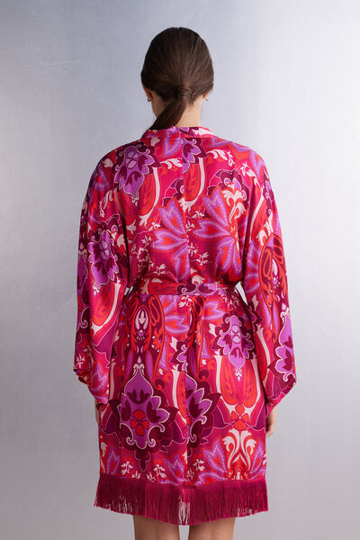 Sensual Flowers Viscose Satin kimono