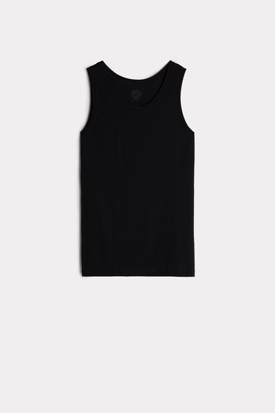 Round-Neck Extrafine Superior Cotton Vest Top