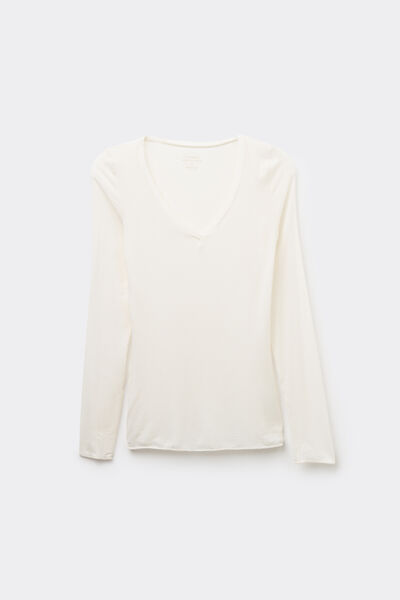 Maglia Scollo a V in Modal Ultralight con Cashmere