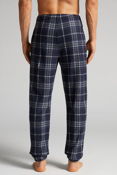 Pantalon long à motif tartan en tricot