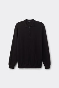 Long-Sleeved Zip-Up Jersey Polo Shirt