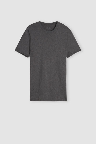 T-Shirt z Krótkim Rękawem i Okrągłym Kołnierzykiem z Bawełny Supima®