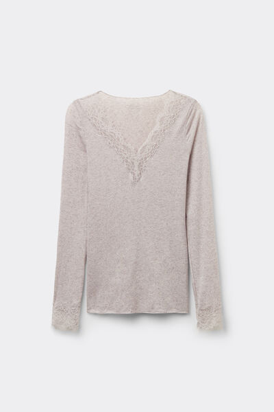 Modal Cashmere Ultralight Long Lace Shirt