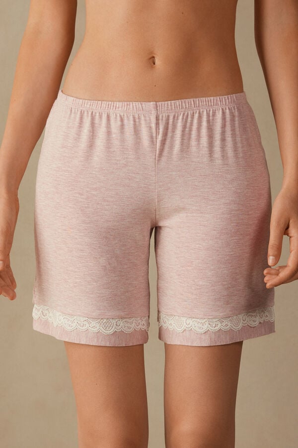 Modal Shorts with Lace Details